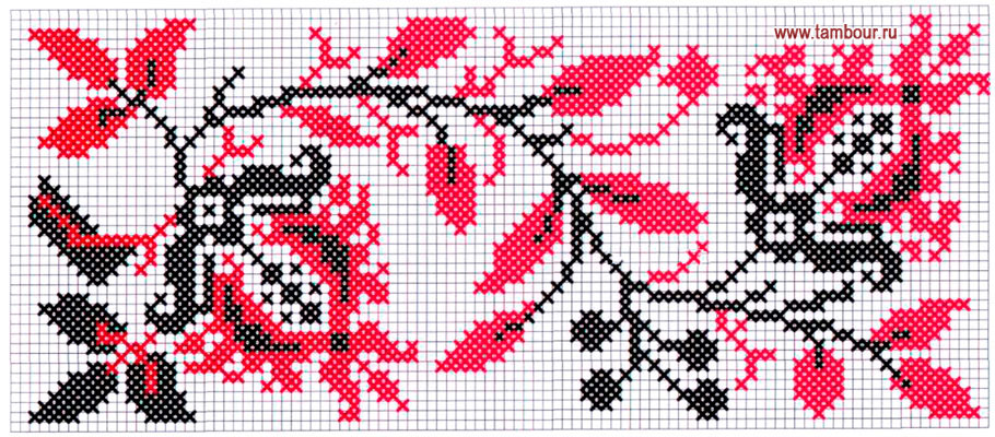 Орнамент на полотенце - www.tambour.ru